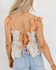 Maia Tied Shoulder Floral Print Babydoll Tank