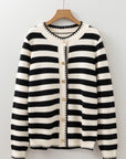 Rylee Stripe Button Cardigan Sweater