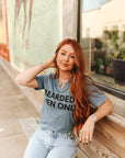 Bearded Men Only Raw Cut V-neck Graphic Tee