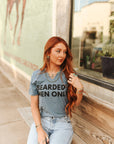 Bearded Men Only Raw Cut V-neck Graphic Tee
