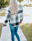 Plaid Button-Up Long Sleeve Pocketed Shacket