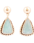 Begondor Blue Amazonite Golden Post Drop Earrings