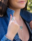Begondor Green Turquoise and Sterling Silver Adjustable Ring