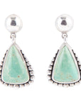 Begondor Green Turquoise Sterling Silver Post Drop Earrings