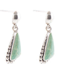 Begondor Green Turquoise Sterling Silver Post Drop Earrings