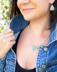 Begondor Green Turquoise Sterling Y Necklace