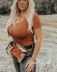 Belle Cowhide Sling Crossbody Fesitval Bag