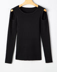 Amaya Ribbed Knit Cold Shoulder Sweater