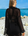 Sheer Shirt and Shorts Swim Cover-Up Set