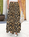 Baha Ranch Retro Pop Western Leopard Print Maxi Prairie Skirt