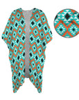 Turquoise Aztec Duster Kimono Coverup