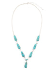 Biwa Blue Turquoise and Sterling Silver Link Necklace