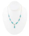 Biwa Blue Turquoise and Sterling Silver Link Necklace