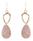 Black Mother of Pearl and Bronze Drop Earrings