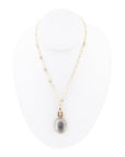 Black Mother of Pearl Golden Pendant Necklace
