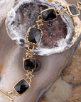 Black Onyx Golden Link Bracelet