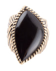 Black Onyx Golden Statement Rings