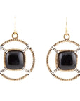 Black Onyx Mixed Metal Drop Earrings