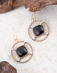 Black Onyx Mixed Metal Drop Earrings