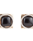 Black Onyx Mixed Metal Post Earrings