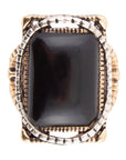 Black Onyx Mixed Metal Statement Ring