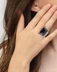 Black Onyx Mixed Metal Statement Ring