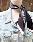 Black and White Western Skinny Mini Wild Rag Scarf / Cowgirl Necktie