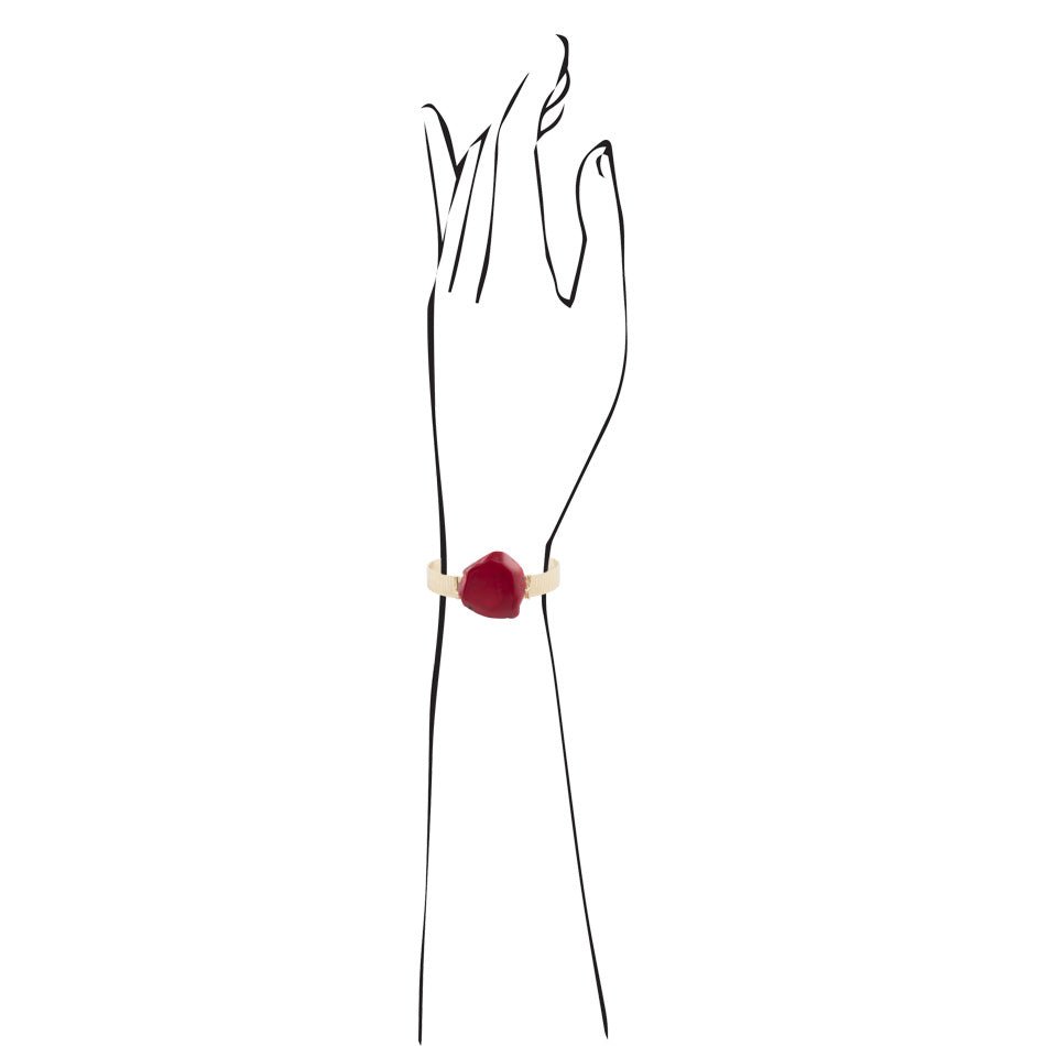 Blazing Red Howlite Cuff Bracelet