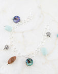 Blue Abalone Sterling Silver Charm Bracelet