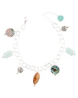 Blue Abalone Sterling Silver Charm Bracelet