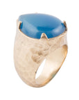 Blue Agate Teardrop Ring