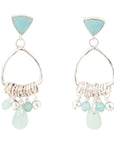 Blue Amazonite and Sterling Silver Chandelier Earrings
