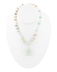 Blue Amazonite Rosette Sterling Necklace