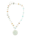 Blue Amazonite Rosette Sterling Necklace