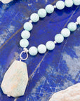 Blue Amazonite Sterling Silver Pendant Necklace