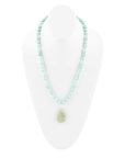 Blue Amazonite Sterling Silver Pendant Necklace