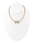 Legacy Lime Green and Blue Turquoise Braided Leather Necklace