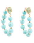 Carly Blue Magnesite Loop Post Golden Earrings