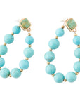 Carly Blue Magnesite Loop Post Golden Earrings