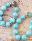 Carly Blue Magnesite Loop Post Golden Earrings