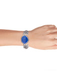 Blue Lapis and Sterling Silver Statement Cuff