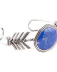 Blue Lapis and Sterling Silver Statement Cuff