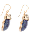Blue Lapis Circle Golden Drop Earings