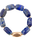 Blue Lapis Nugget Stretch Bracelet
