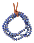 Blue Lapis Triple Strand Golden Bracelet Set