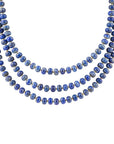 Blue Lapis Triple Strand Golden Necklace