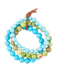 Fresh Twist Lime and Blue Turquoise Stack Bracelet Set