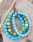 Fresh Twist Lime and Blue Turquoise Stack Bracelet Set