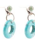 Blue Magnesite Donut Sterling Silver Drop Earrings