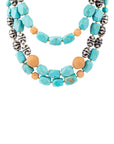 Tulum Blue Magnesite Golden Statement Necklace